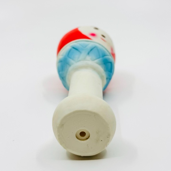 Vintage 1940s-1950s Stahlwood Rubber Smiling Red Apple Squeaker Toy - Picture 7 of 9